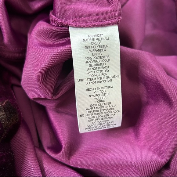 NWT Ignite Evenings Floral Velvet Mini Dress Dress Plum Wedding Guest Size 14 - Picture 5 of 14